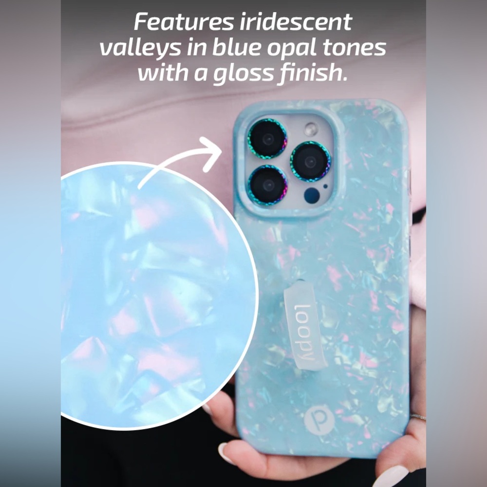 Loopy Case Blue Opal Shell iPhone 15 Pro Max